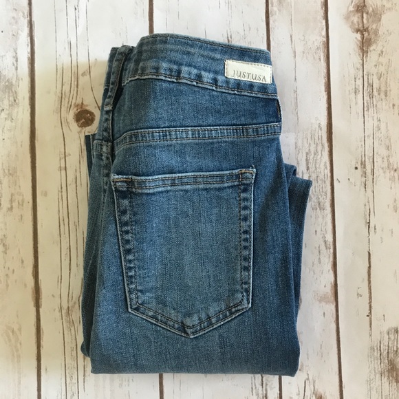 1 left⬇️JustUSA High Rise Distressed Skinny Jeans - Picture 6 of 15